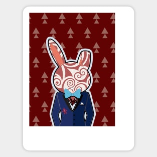 Christmas Rabbit Magnet